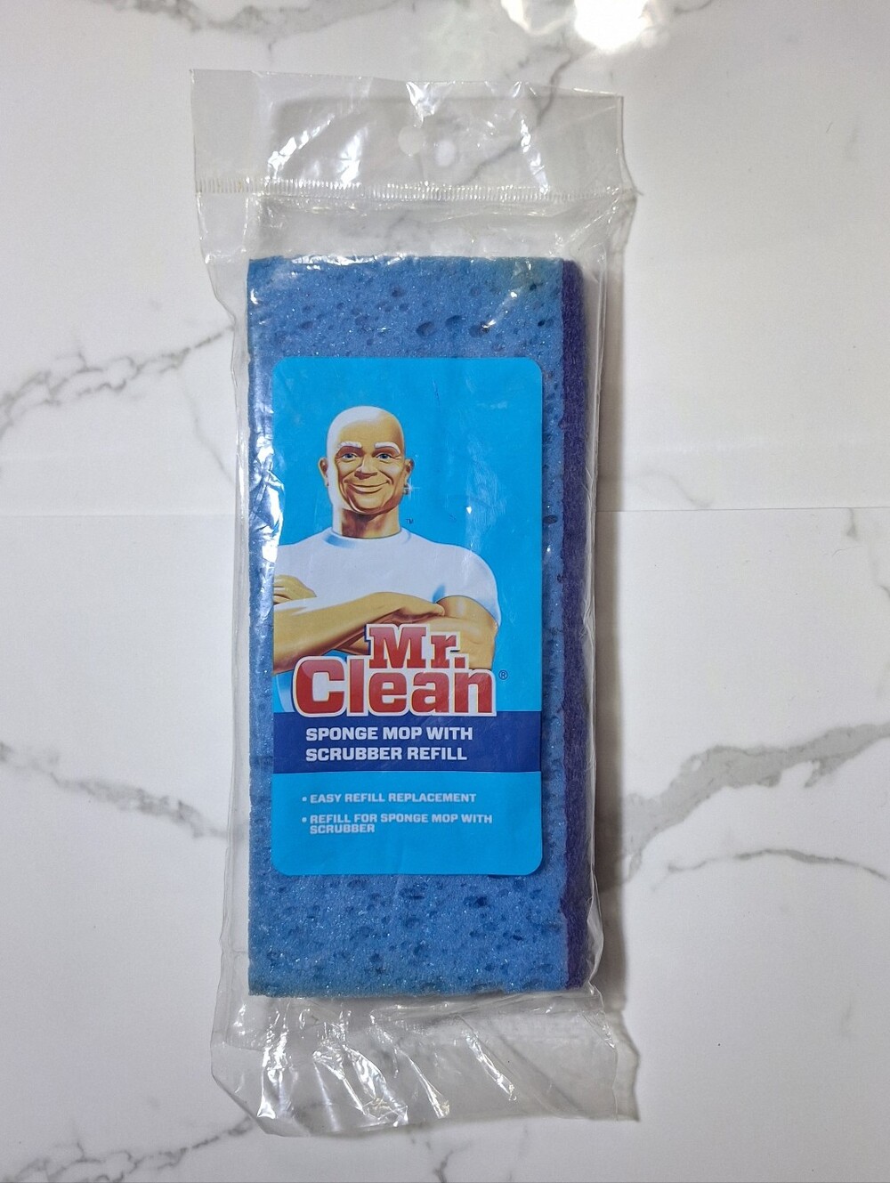 NEW Mr. Clean Sponge Mop with Scrubber Refill Head Snap On